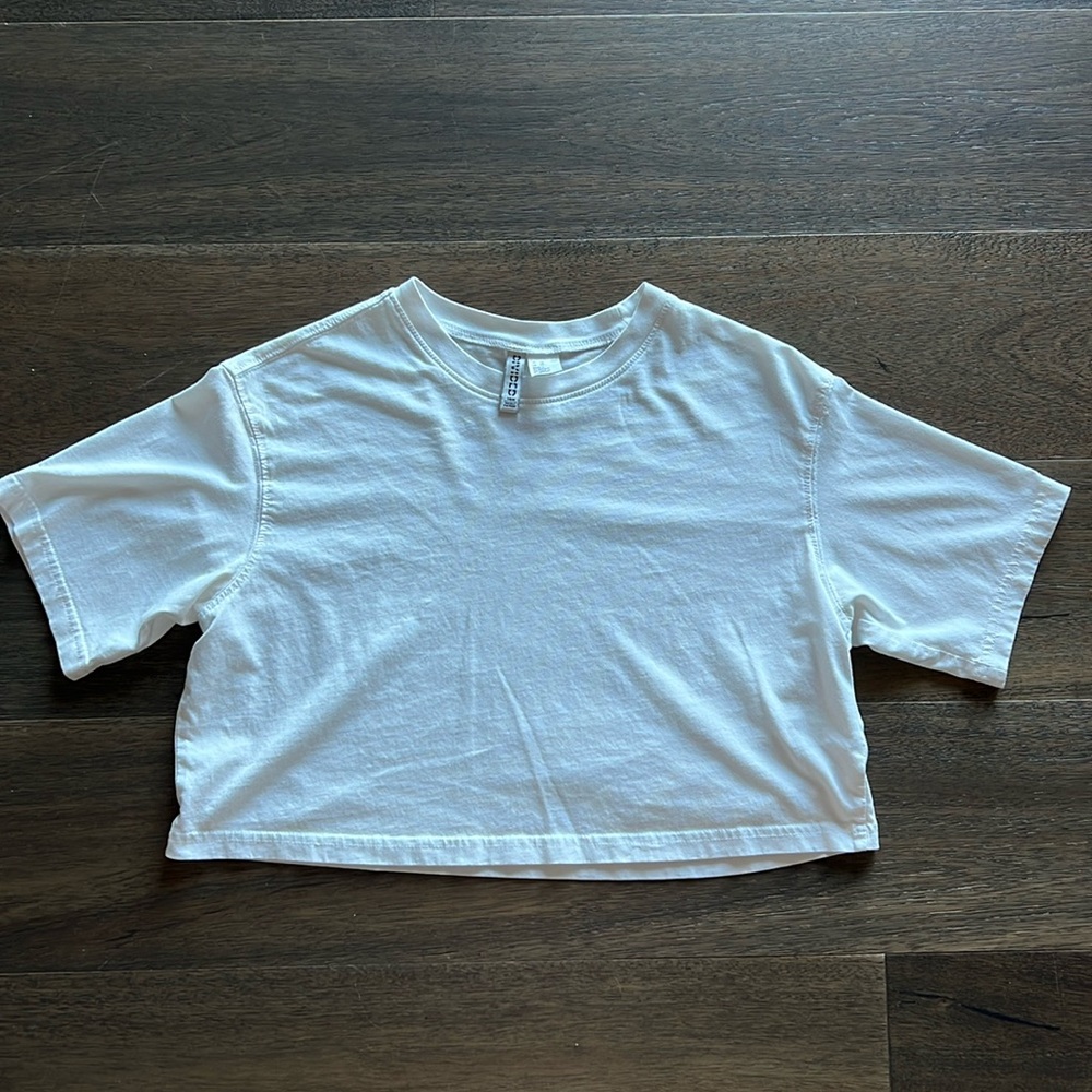 H&M Divided Basic White Crop Top T-Shirt XS